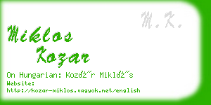 miklos kozar business card